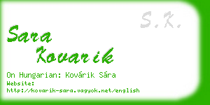 sara kovarik business card