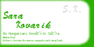 sara kovarik business card